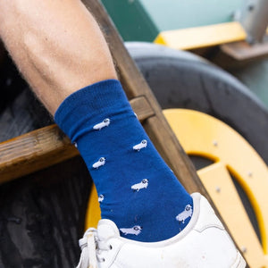 Swole Panda Socks - Navy Sheep