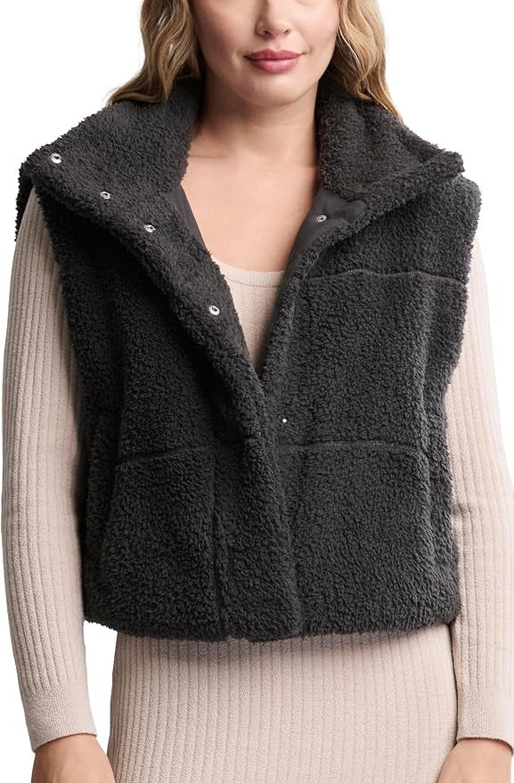Barefoot Dreams Brushed CozyChic Puffer Vest Carbon