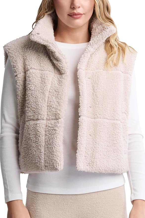 Barefoot Dreams Brushed CozyChic Puffer Vest Stone