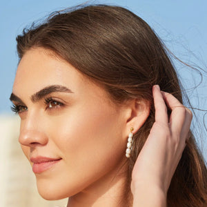 Adriana Pappas - Floating Pearl Studs White