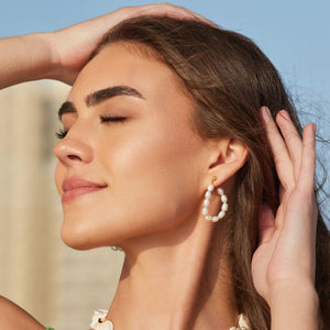 Adriana Pappas - Floating Pearl Studs White