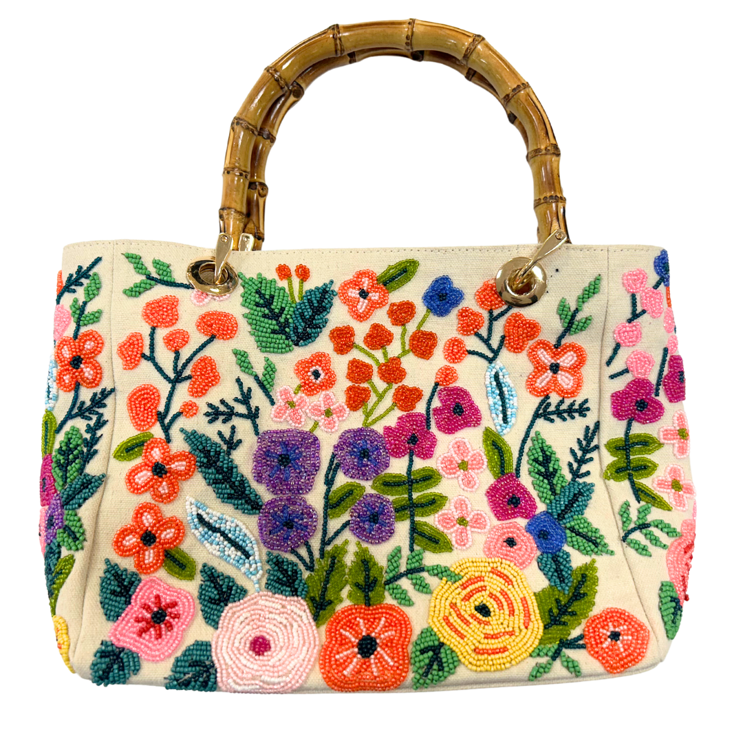 Tiana Design - Bamboo Arch Handle Bag - Floral