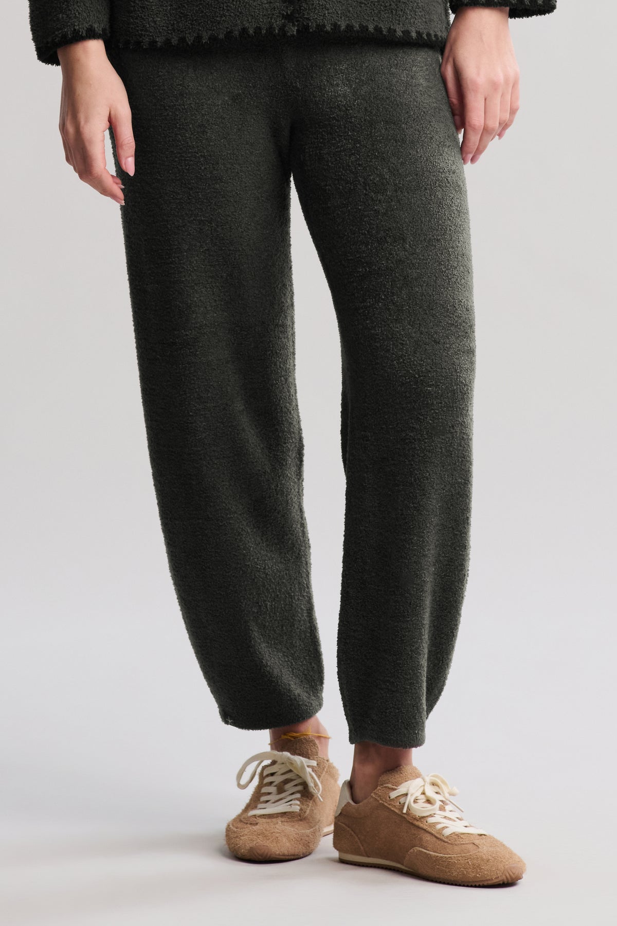 Barefoot Dreams CozyChic Barrel Leg Pant - Dark Moss