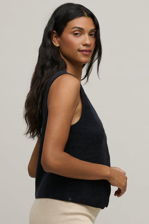 Barefoot Dreams CozyChic Ultra Lite Button Front Vest - Black