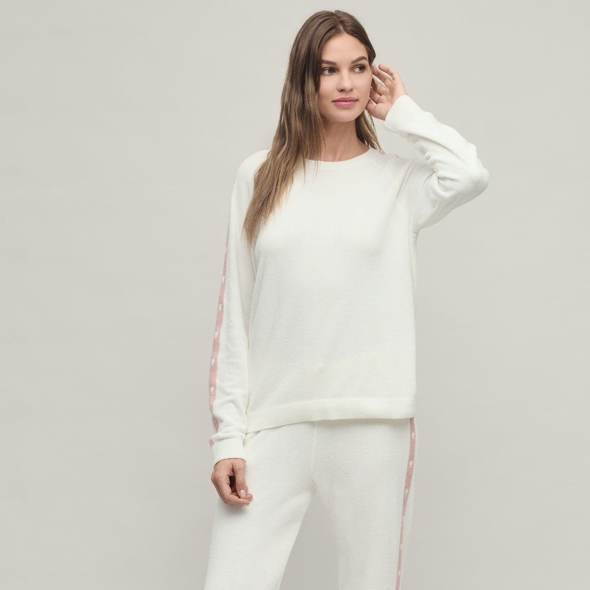 Barefoot Dreams CozyChic Ultra Lite Heart Stripe Pullover