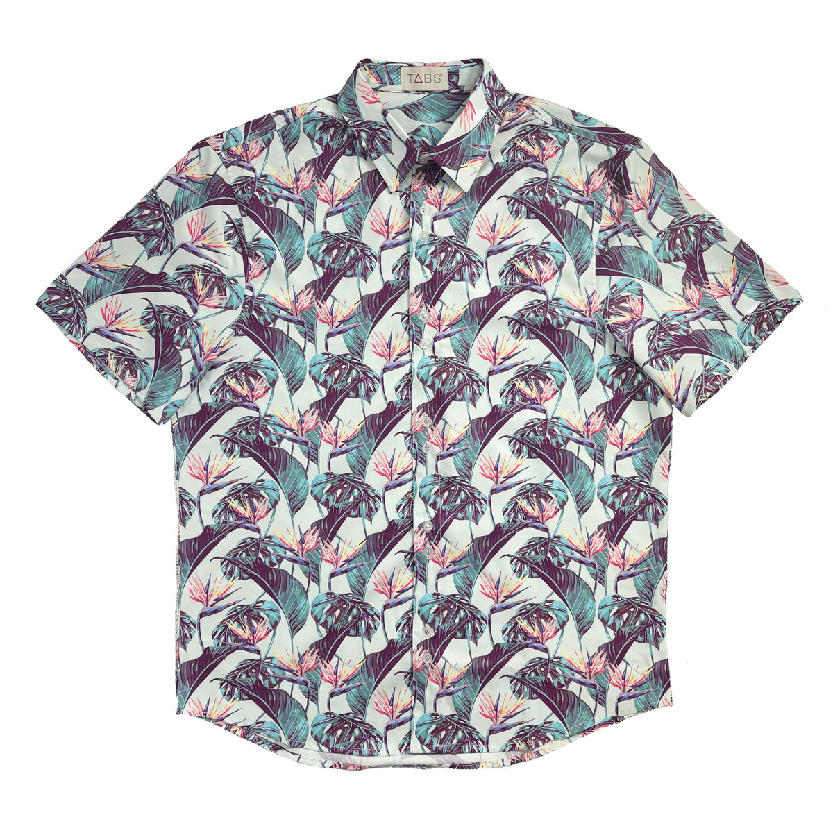 TABS Men's Short Sleeve Performance Shirt - Birds of Paradise