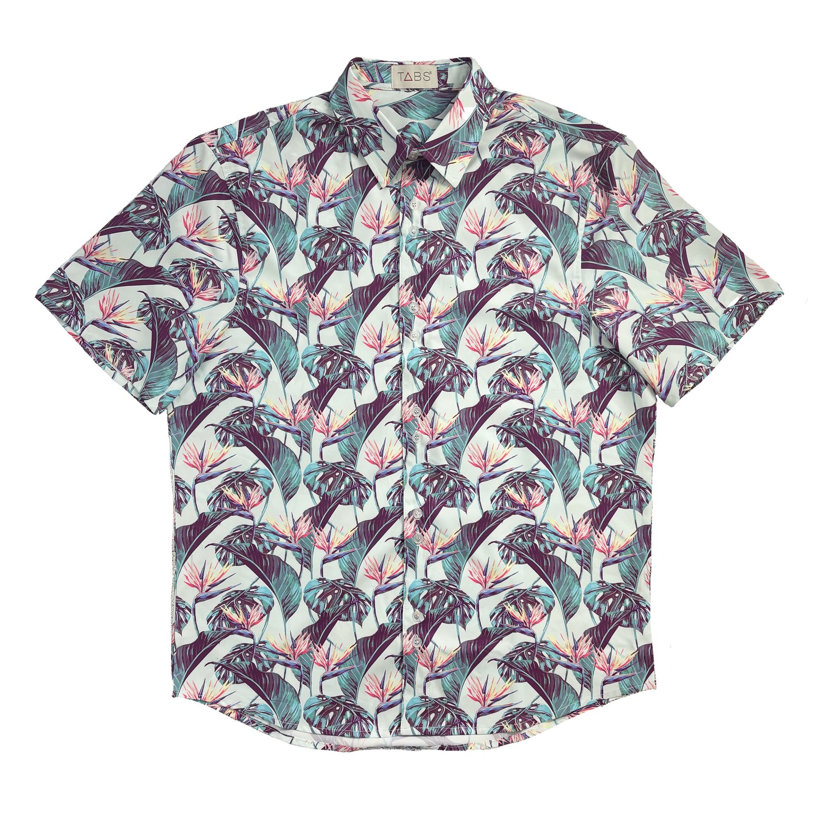 TABS Men's Short Sleeve Performance Shirt - Birds of Paradise