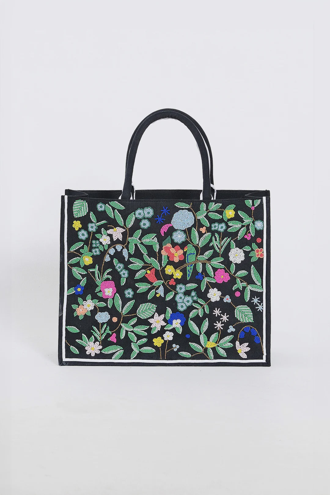 Tiana Designs - Black Floral Tote Collab with SHERIDAN FRENCH