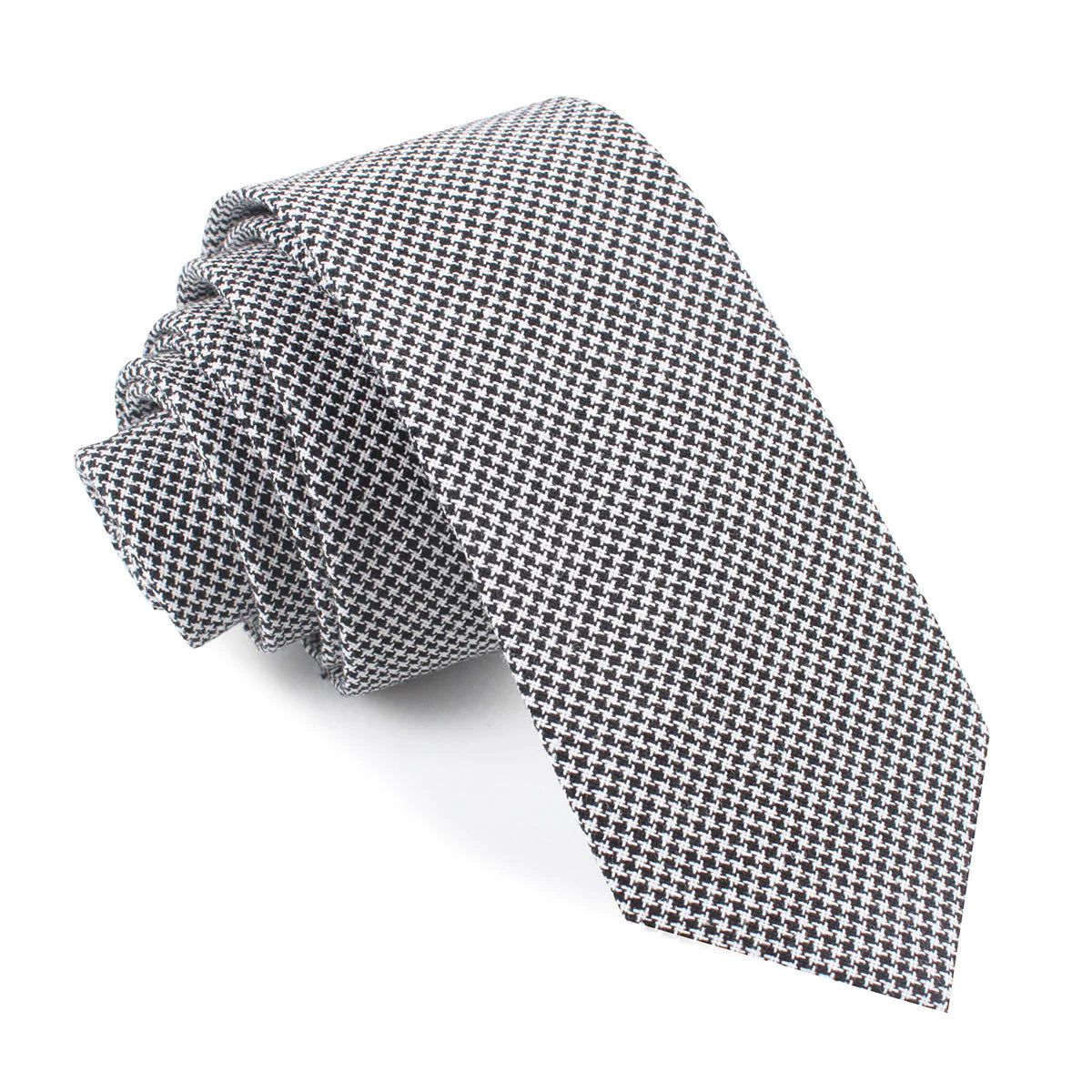 OTAA Tie - Black & White Houndstooth Cotton