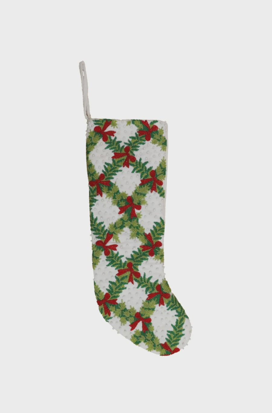 Tiana Designs - Christmas Stocking - Bows and Trellis