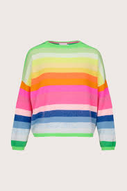 Brodie Doris Stripe Crew Sweater - Spring Green