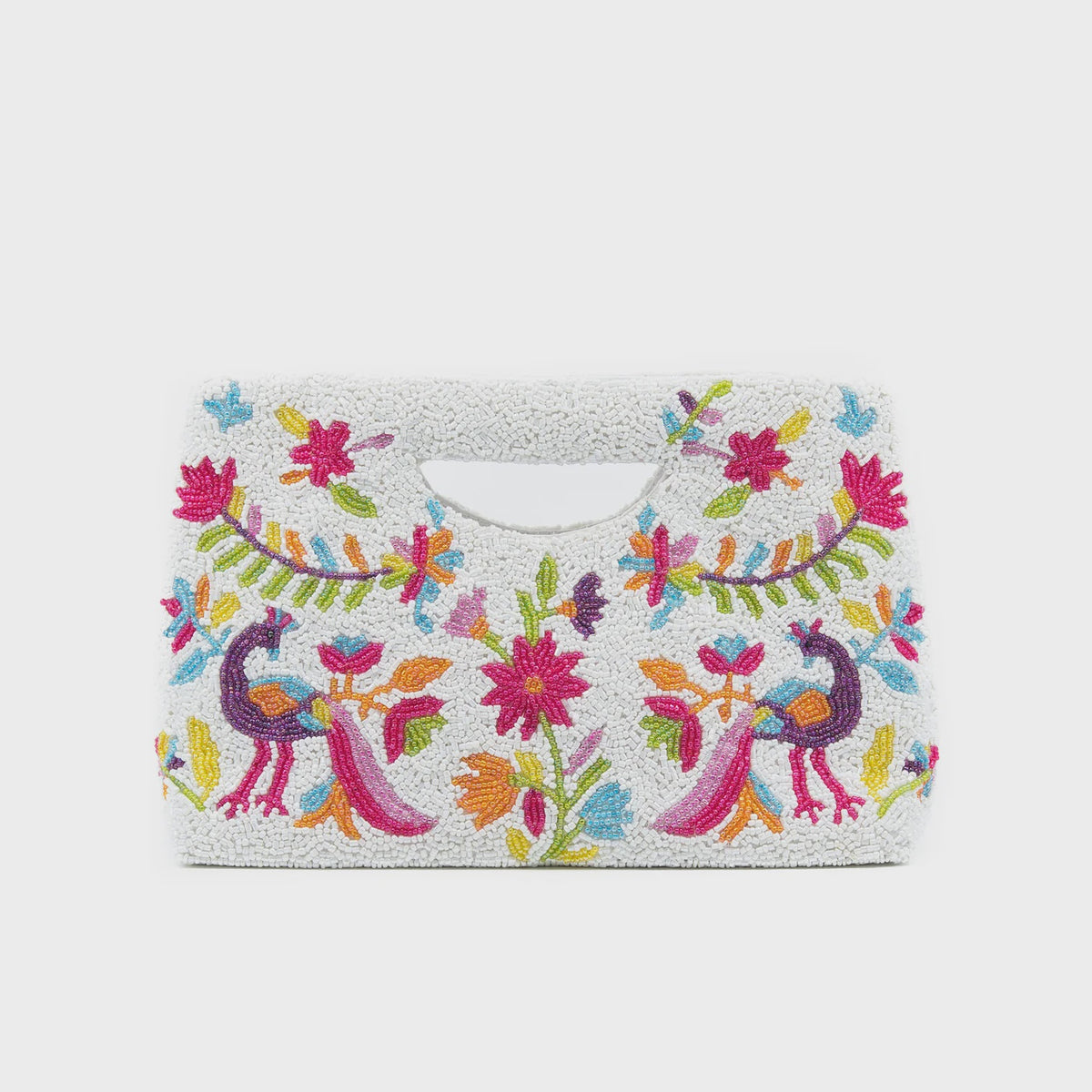 Tiana Design - Cut Handle Clutch - Peacocks