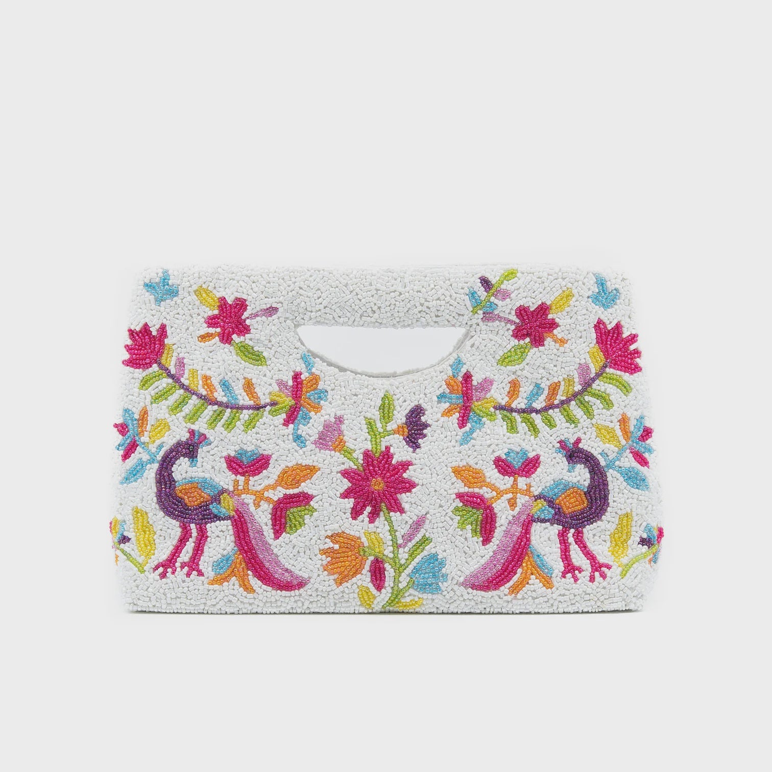 Tiana Design - Cut Handle Clutch - Peacocks