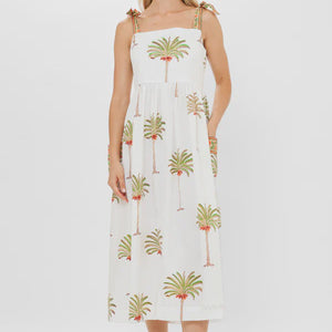 The Loren Oliphant Tie Strap Pocket Midi- Canary Green