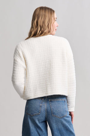 Barefoot Dreams CozyChic Textured Button Front Cardigan - Pearl