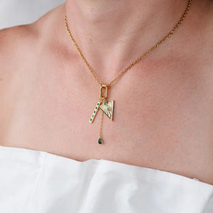 Adriana Pappas - Green Geo Necklace