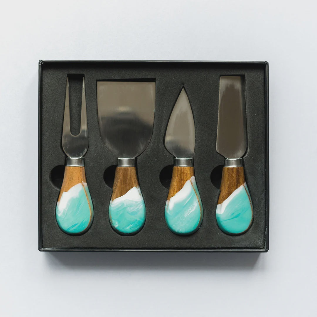 Lynn & Liana Designs Cheese Knife Set - Bermuda Blue
