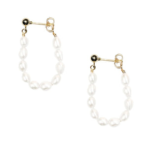 Adriana Pappas - Floating Pearl Studs White
