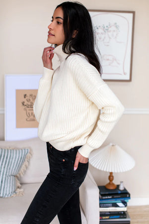 Emerson Fry Carolyn Funnel Neck Sweater - Ivory