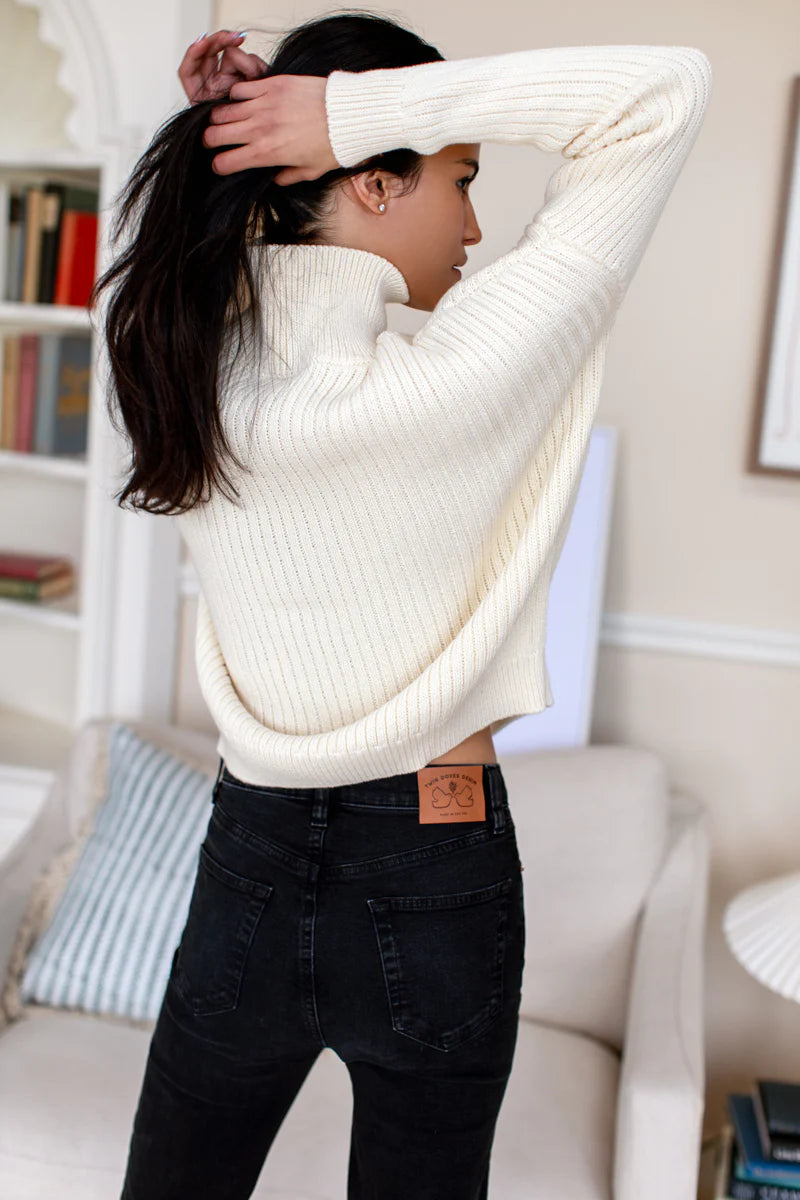 Emerson Fry Carolyn Funnel Neck Sweater - Ivory