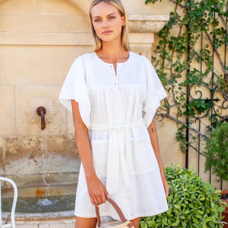 Emerson Fry Marion Button Dress - White