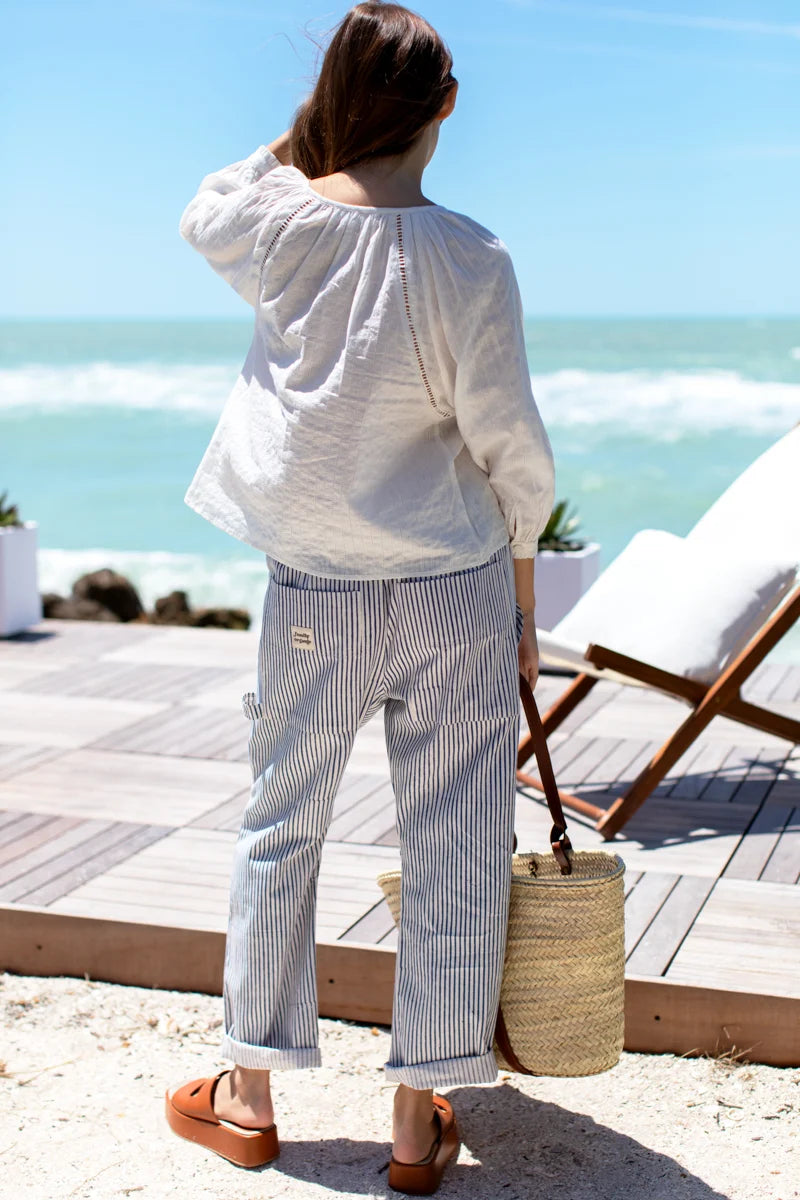Emerson Fry Family Cargo Pant - Indigo Stripe Organic