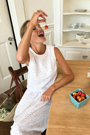 Emerson Fry Studio Boxy Top - Salt Eyelet