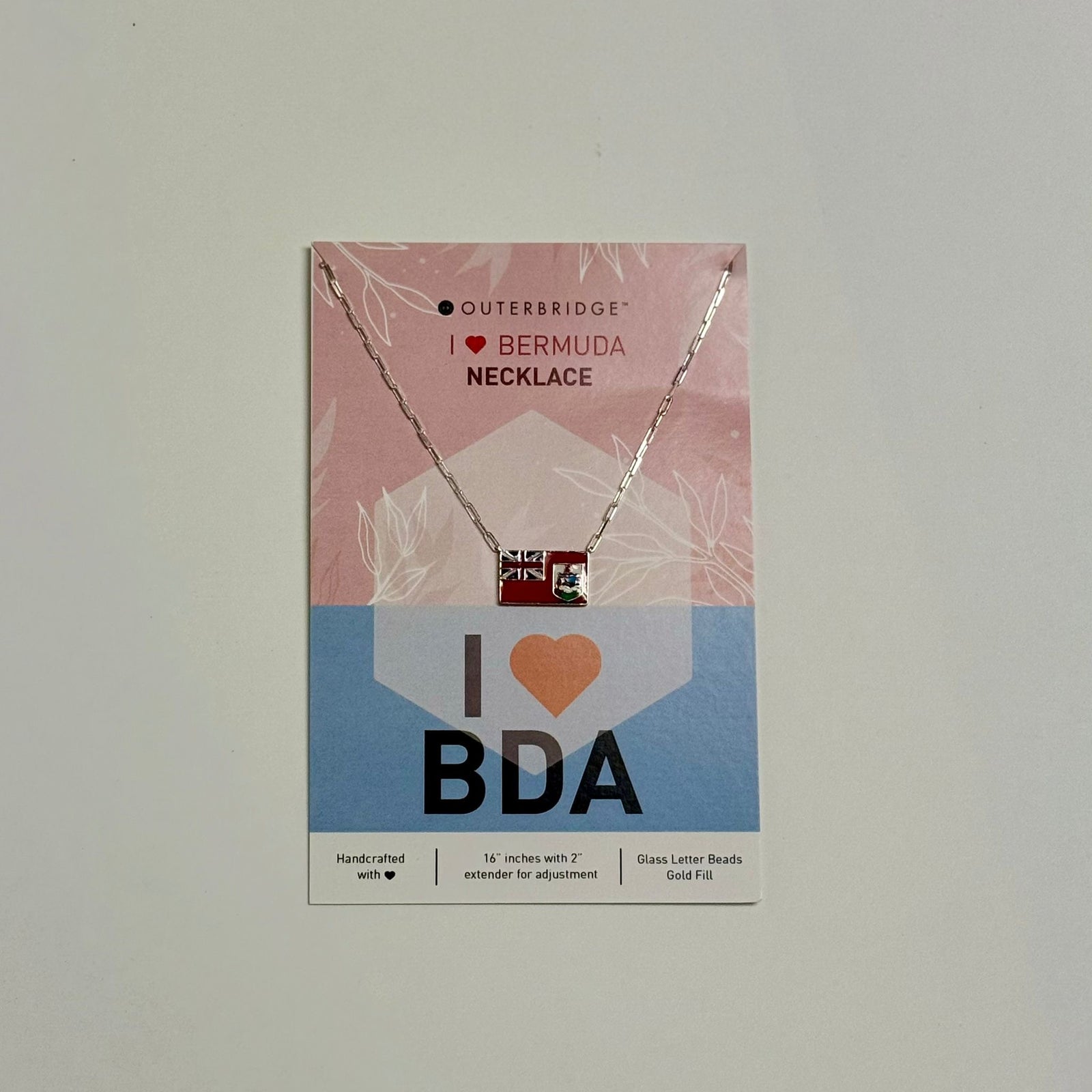 Outerbridge Jewelry Bermuda Enamel Flag Necklace - Silver