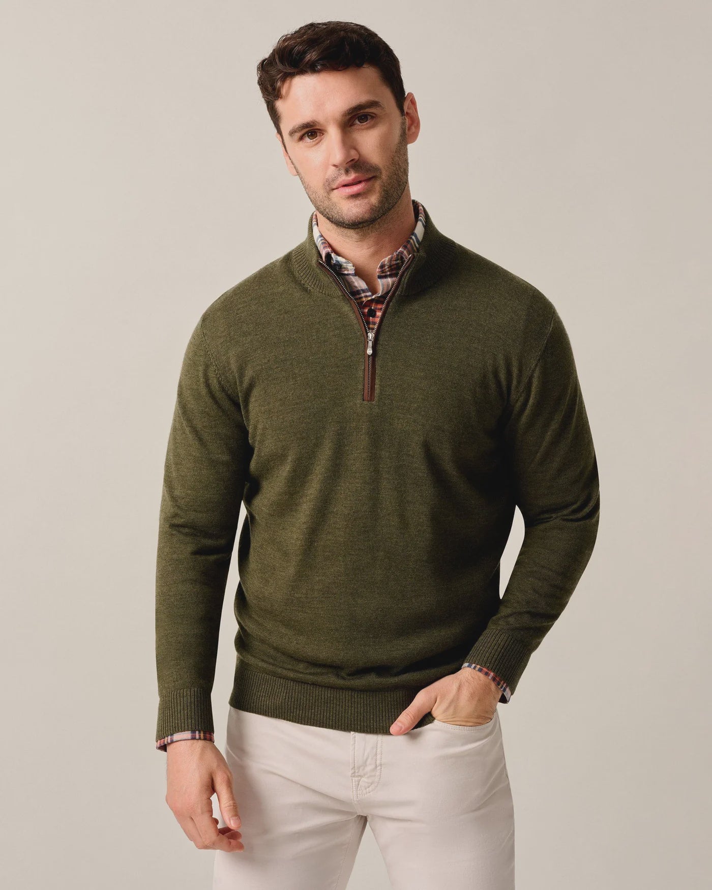 Johnnie-O Raynor Merino 1/4 Zip Sweater - Forged
