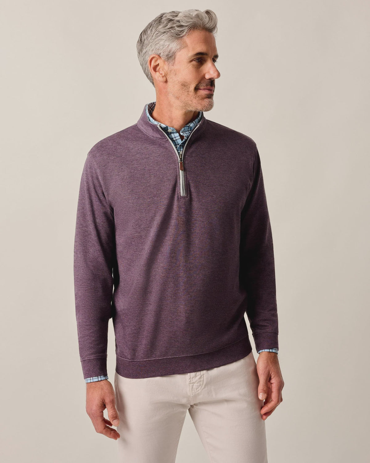Johnnie-O Sully 1/4 Zip Pullover - Royal Plum