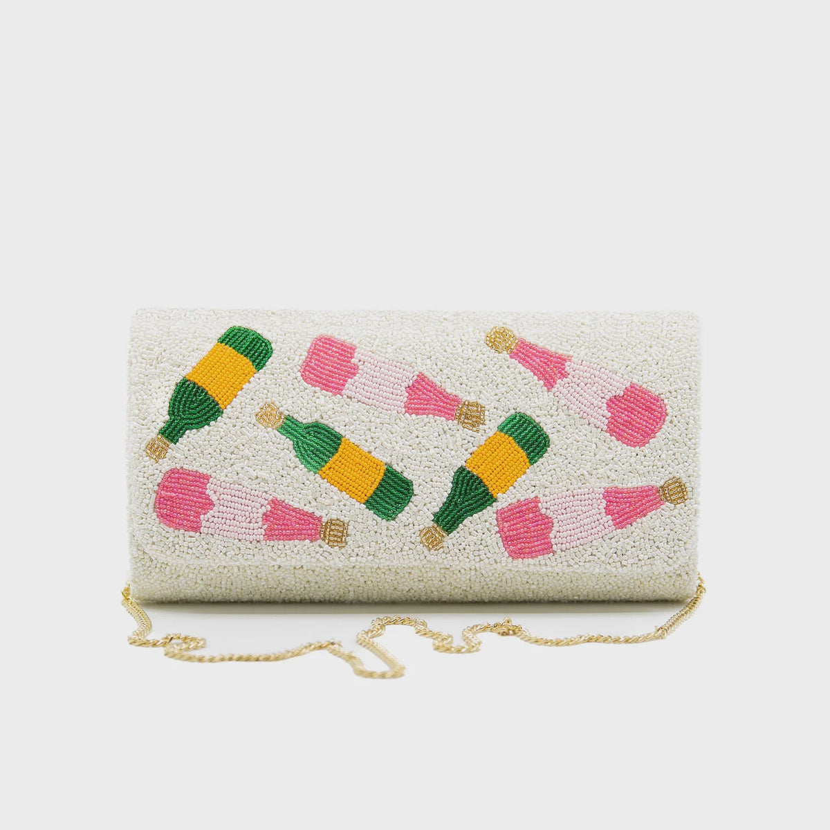 Tiana Design - Medium Structured Clutch - Bottles