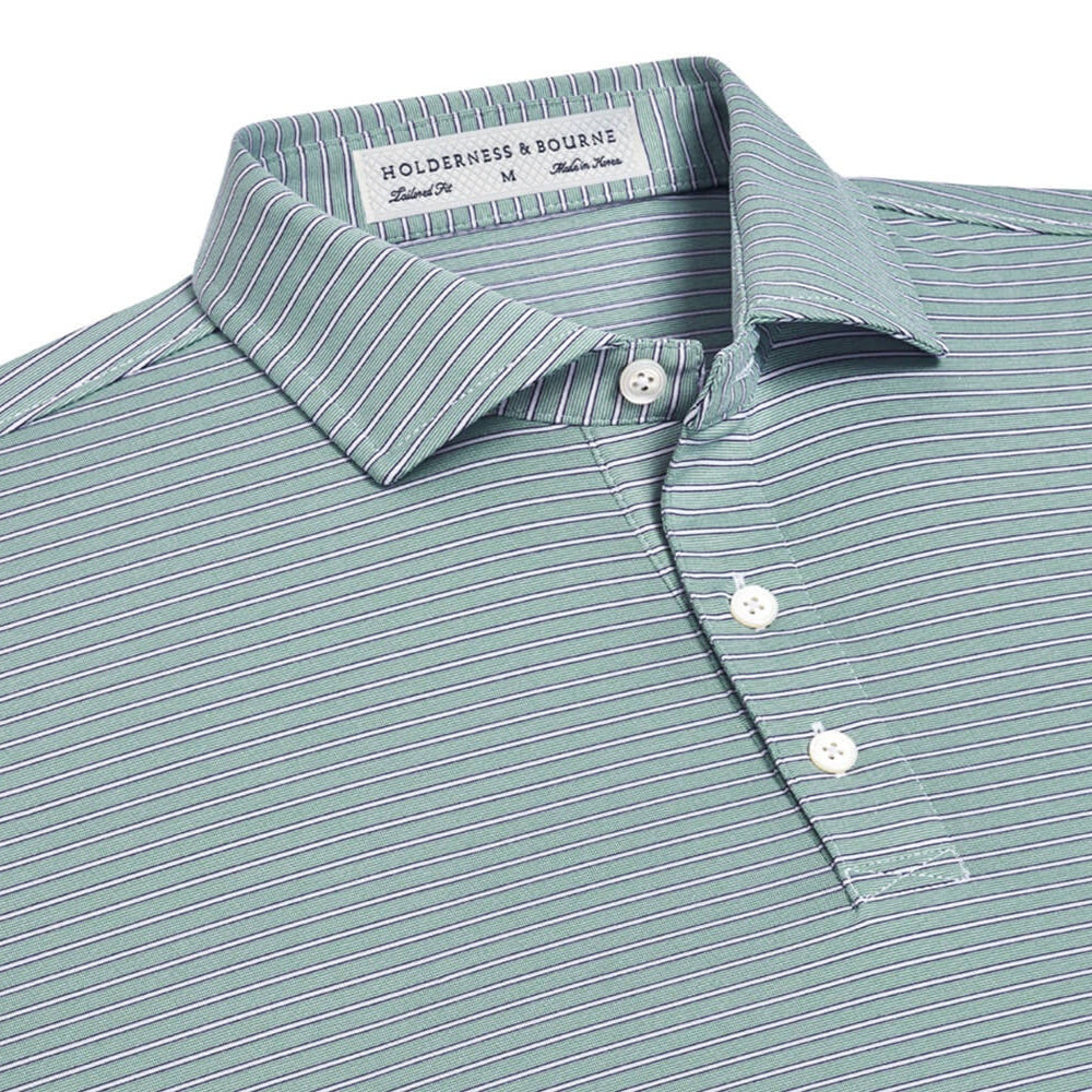Holderness & Bourne - The Nixon Shirt: Sage/Navy/White