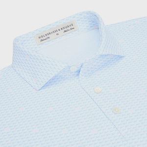 BDA Holderness & Bourne - The Jarvis Shirt: White, Skye, & Scotch Pink