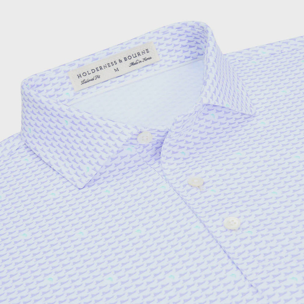 Holderness & Bourne - The Jarvis Shirt: White, Lavender & Abaco