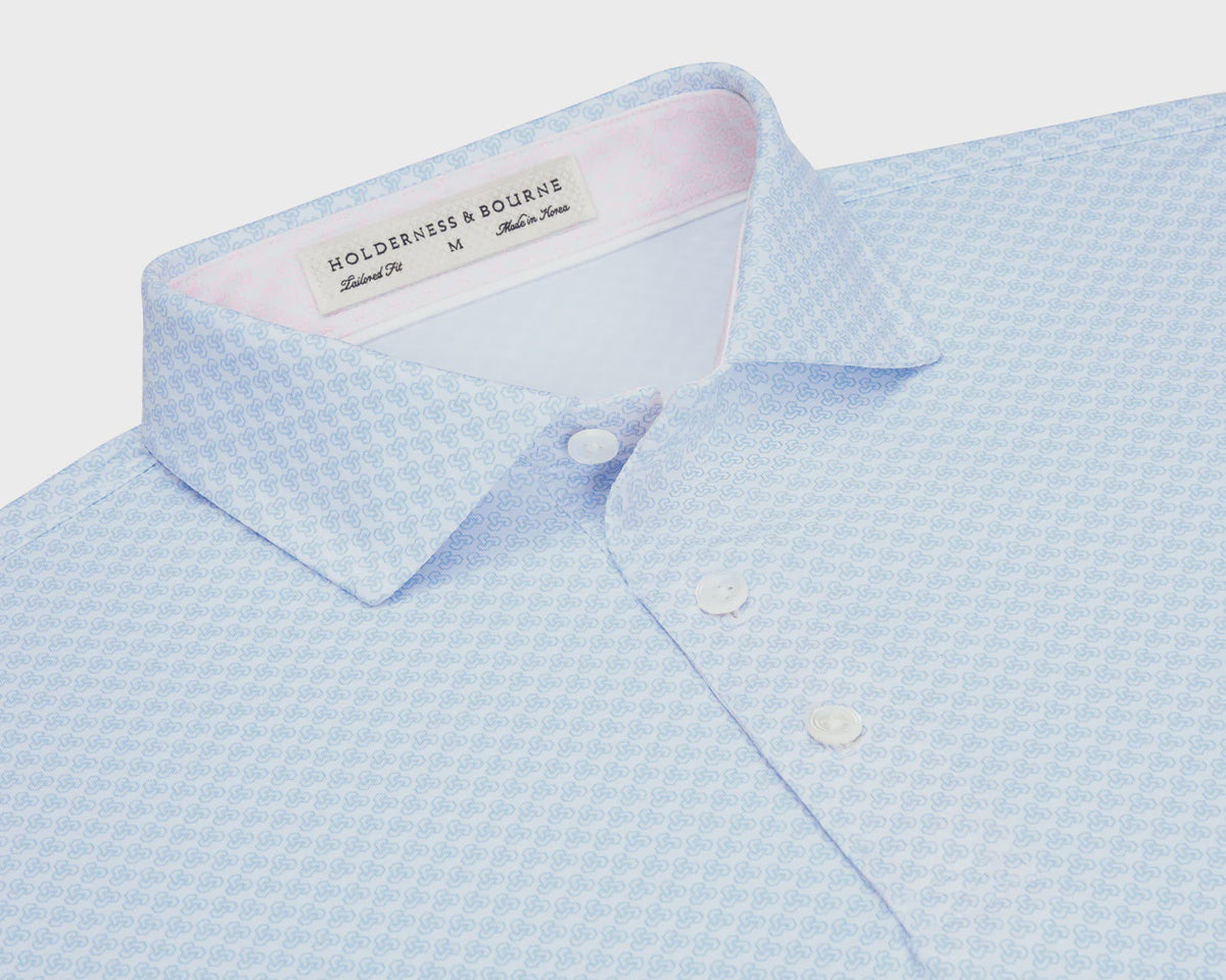 BDA Holderness & Bourne - The Dalton Shirt: White & Skye