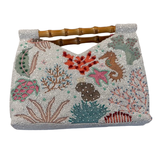 Tiana Design - Bamboo Clutch - Natural Sea Life