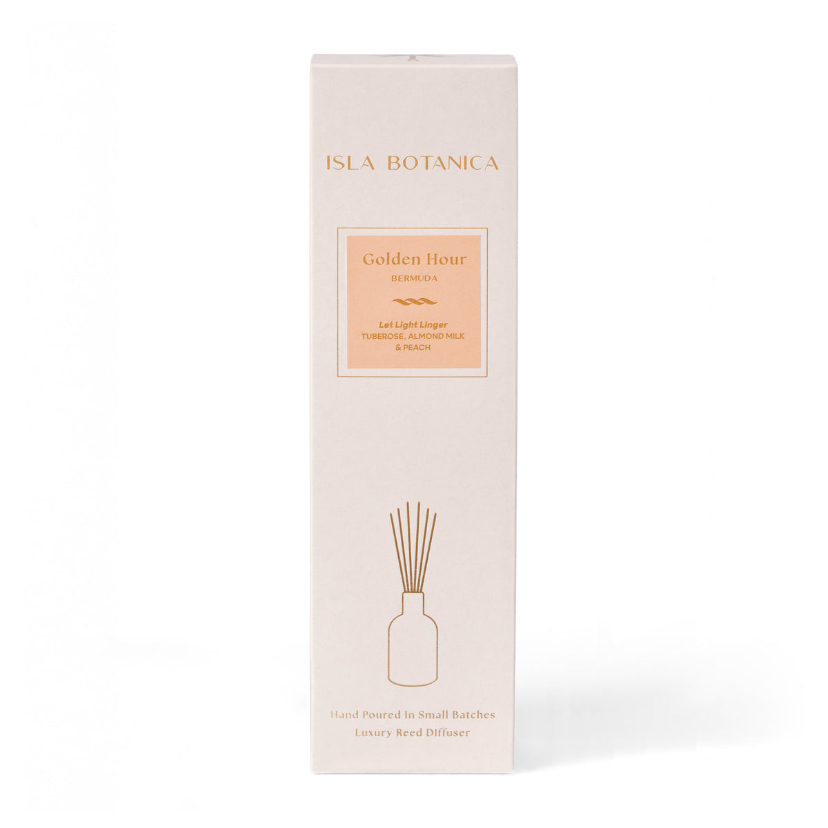 Isla Botanica Golden Hour diffuser packaging on a white background