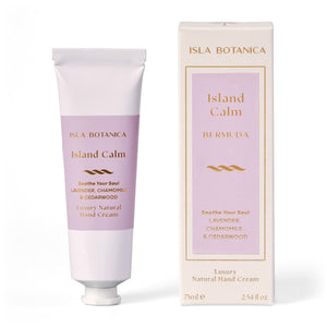 Isla Botanica Island Calm hand cream and packaging on a white background