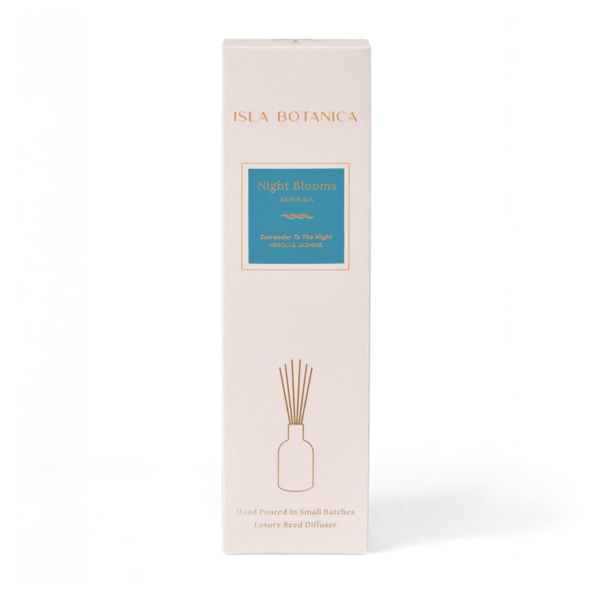 Isla Botanica Night Blooms diffuser packaging on a white background