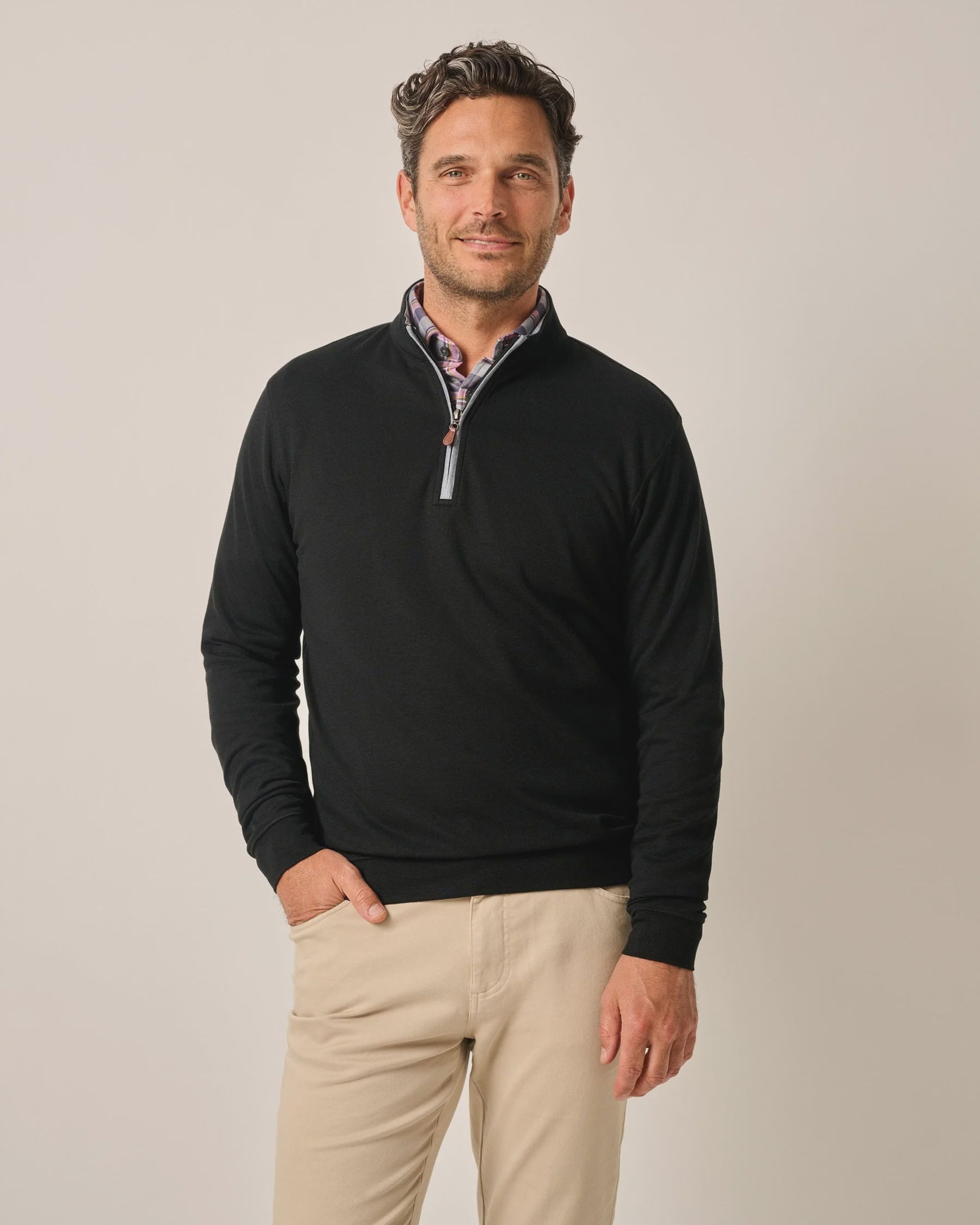 Johnnie-O Sully 1/4 Zip Pullover - Black