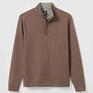 Johnnie-O Rubin Cotton Cashmere 1/4 Zip Pullover - Bison