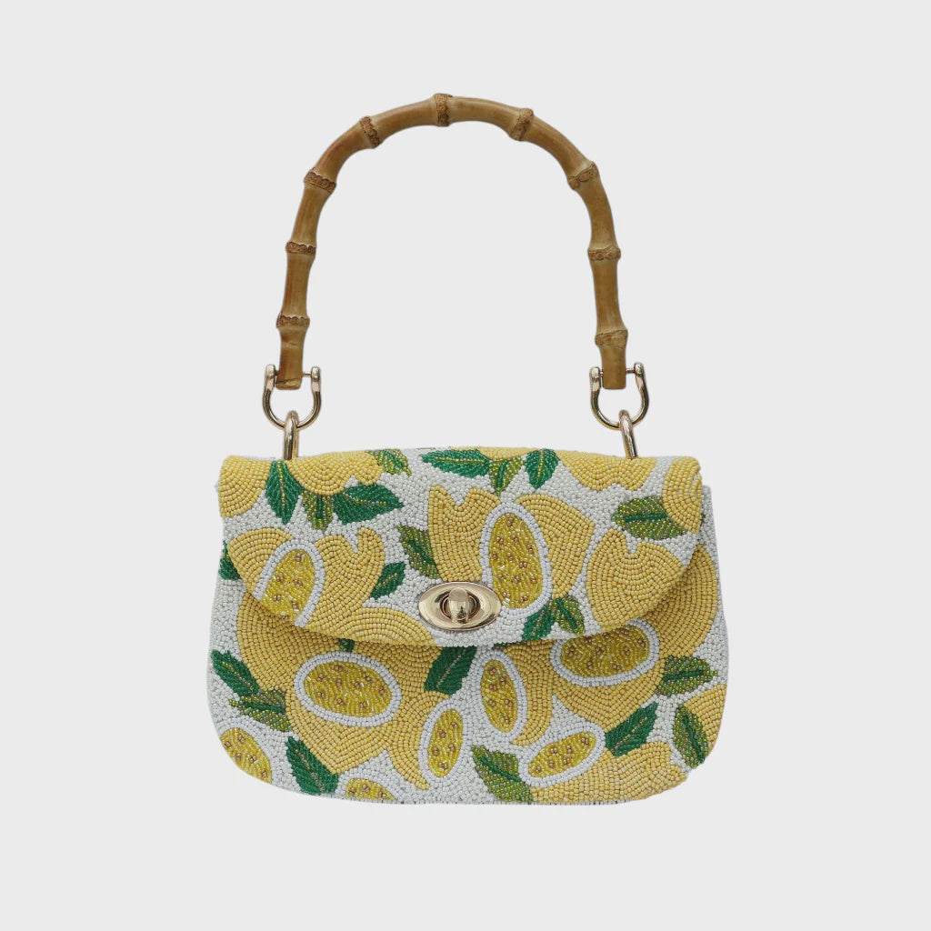 Tiana Designs - Bamboo Handle Clutch - Lemons