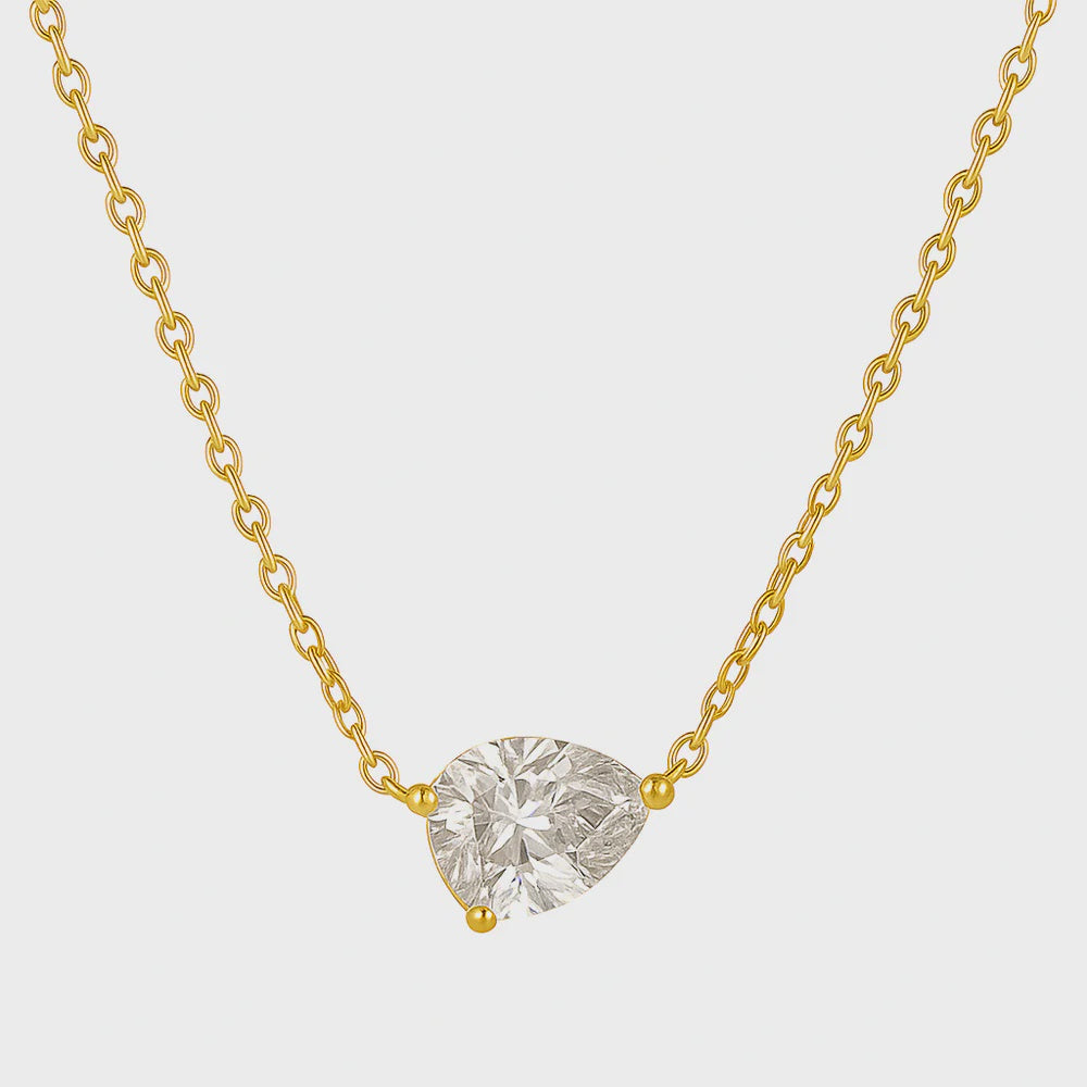 Ellie Vail - Lola Solitaire Sideways Pear Necklace