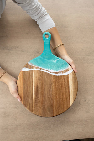 Lynn & Liana Designs Acacia Round Cheese Board - Ocean Vibes