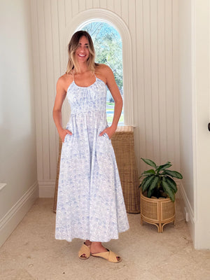 The Loren Marea Mireille Dress - Blue Seashell