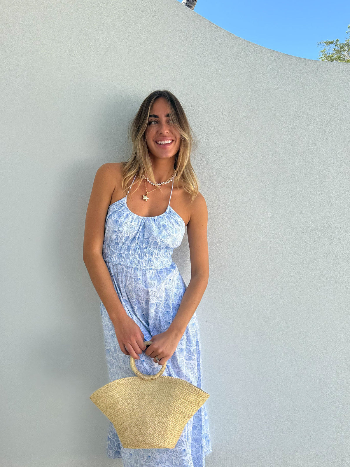 The Loren Marea Mireille Dress - Blue Seashell