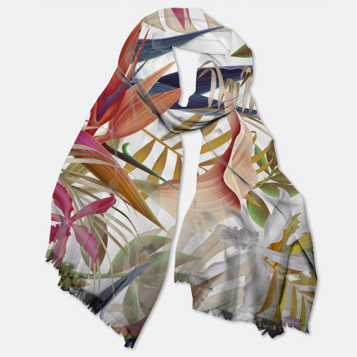 TABS Scarf - White Botanical Gardens