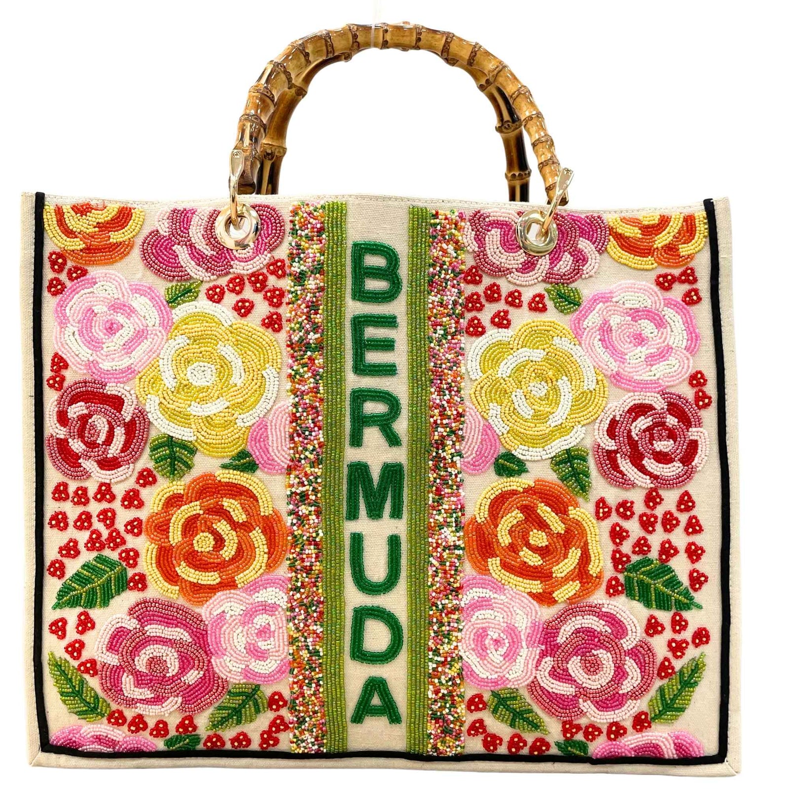 Tiana Design - Bamboo BERMUDA Tote - Multi Coloured Roses