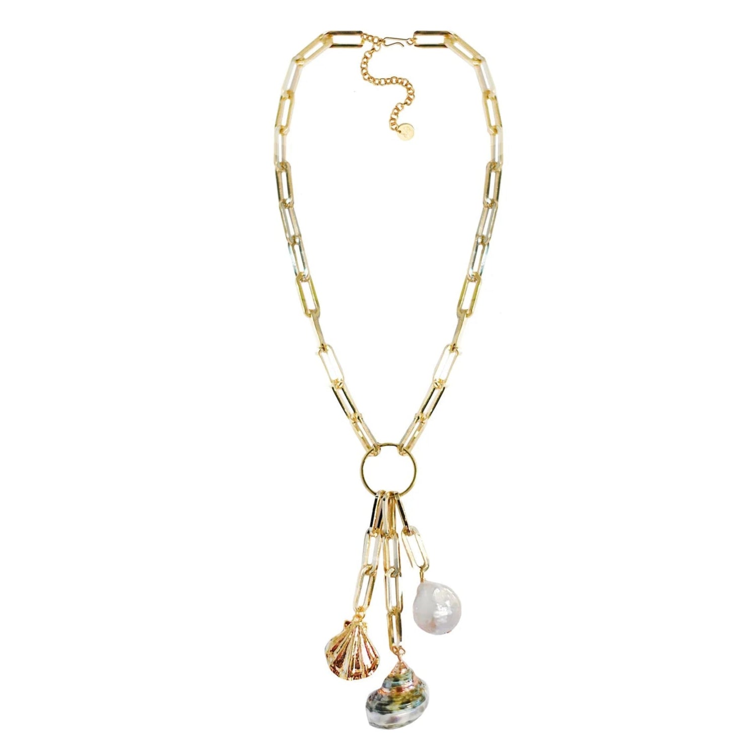 Adriana Pappas - Shell Trio Drop Necklace
