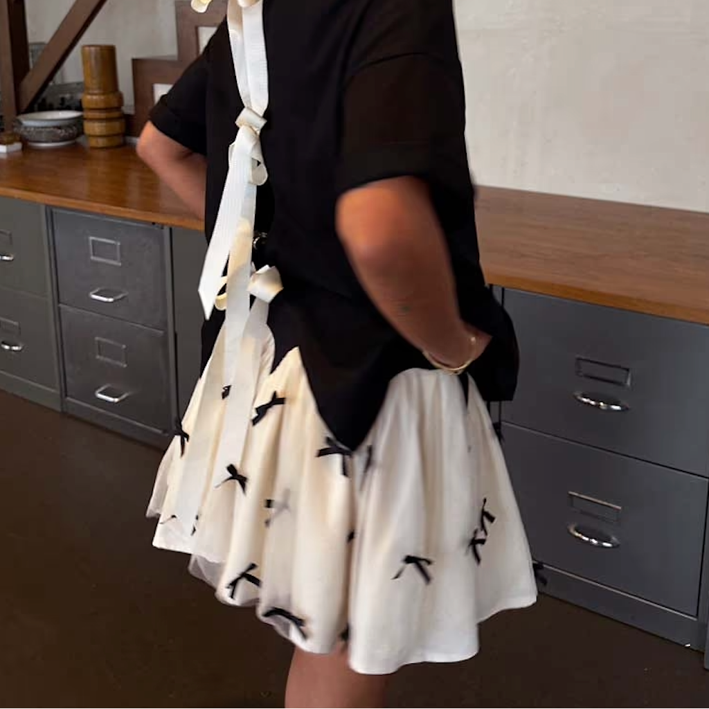 Black Bow Mini Monika Skirt